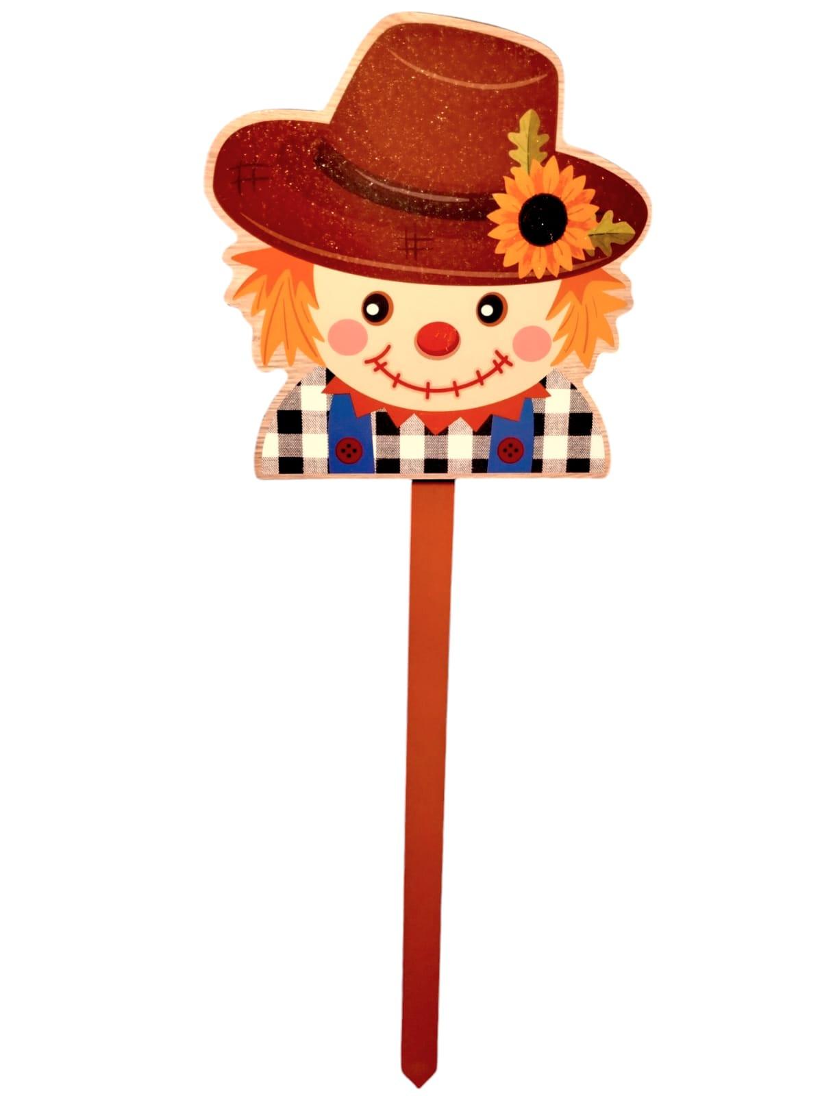 Otoño- Estacas de Madera Motivo de Espantapájaro & Calabazas | *SOLO RECOGIDO EN TIENDAS*