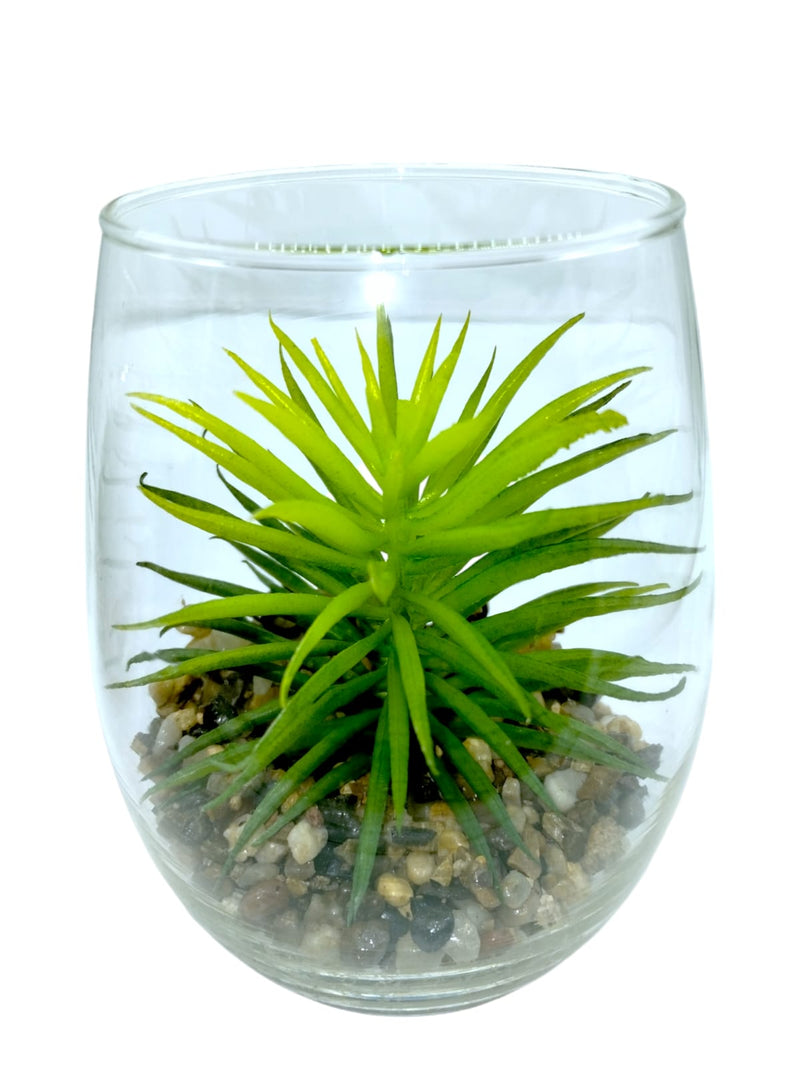 Decoración-Planta Artificial en Vaso de Cristal *SOLO RECOGIDO EN TIENDAS*
