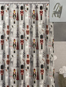 Navidad - Cortina de baño con ganchos de resina incluidos (estilos a escoger)