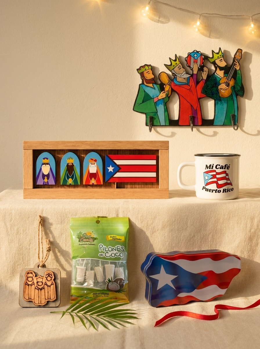 Regalos navideños de Puerto Rico por menos de $10: cuadro de Reyes, taza, dulces y adornos