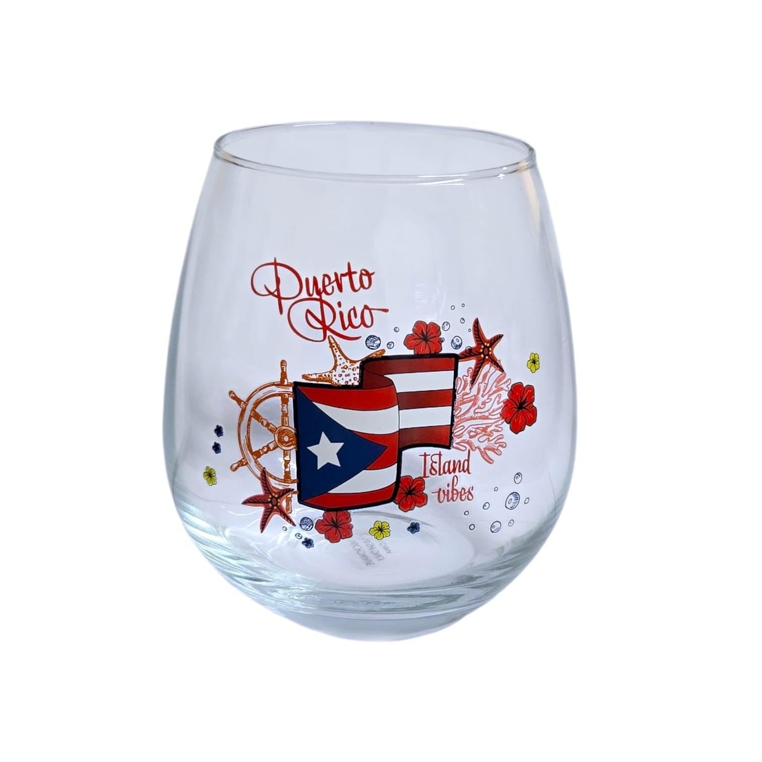 Souvenir de Puerto Rico- Printed Wine Glass Décor