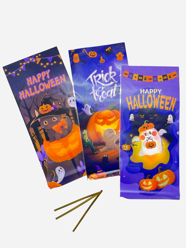 Halloween - 20PC Bags with seasonal designs and gold closures