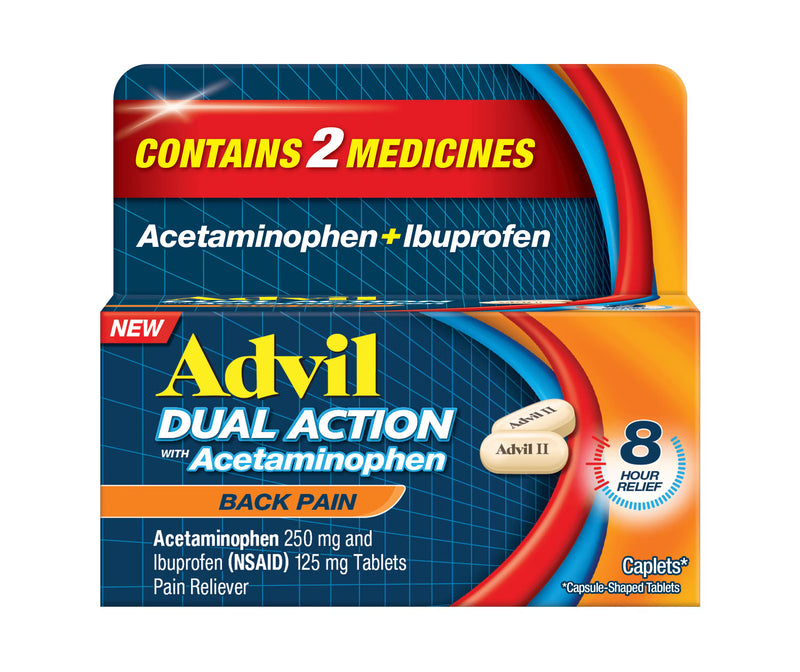 Advil - Dual Action Back Pain (18 Caplets) Acetaminophen 250MG and Ibuprofen 125MG