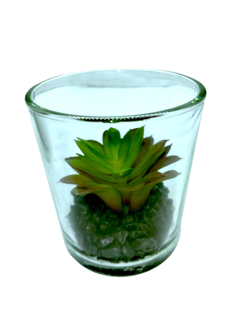 Decoración-Planta Artificial en Vaso de Cristal *SOLO RECOGIDO EN TIENDAS*