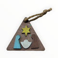 Artesanía en Madera - Ornamentos Triangulo Nacimiento 2.8'' aprox.