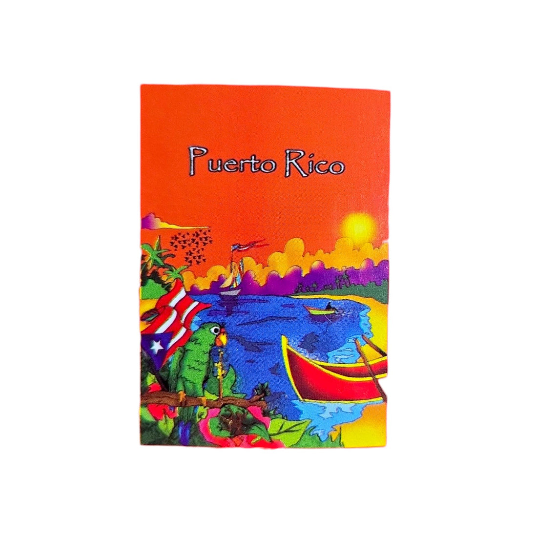 Souvenir de Puerto Rico – Toalla de Cocina con Diseño de Playa, Cotorra y Bandera