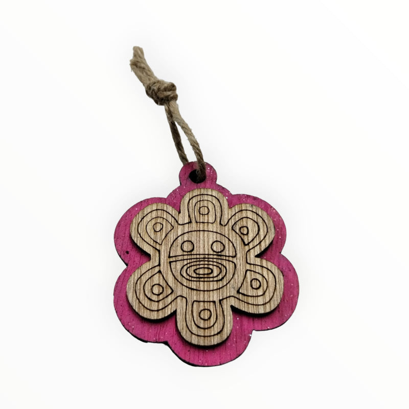 Artesanía en Madera - Ornamentos Símbolos Taínos 3''