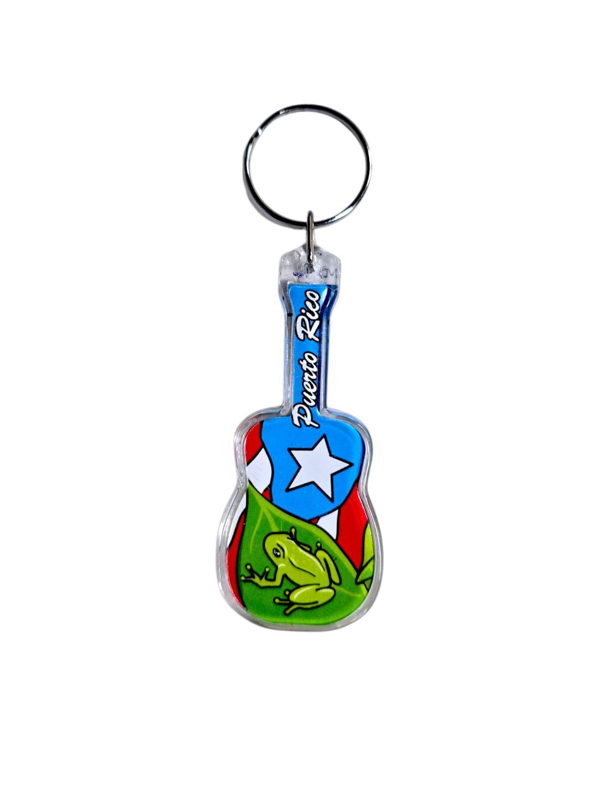 Souvenir de Puerto Rico | Llavero Plástico- Diseño de Guitarra