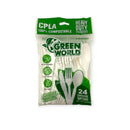 Green World - Assorted 100% Compostable Cutlery (24pcs)