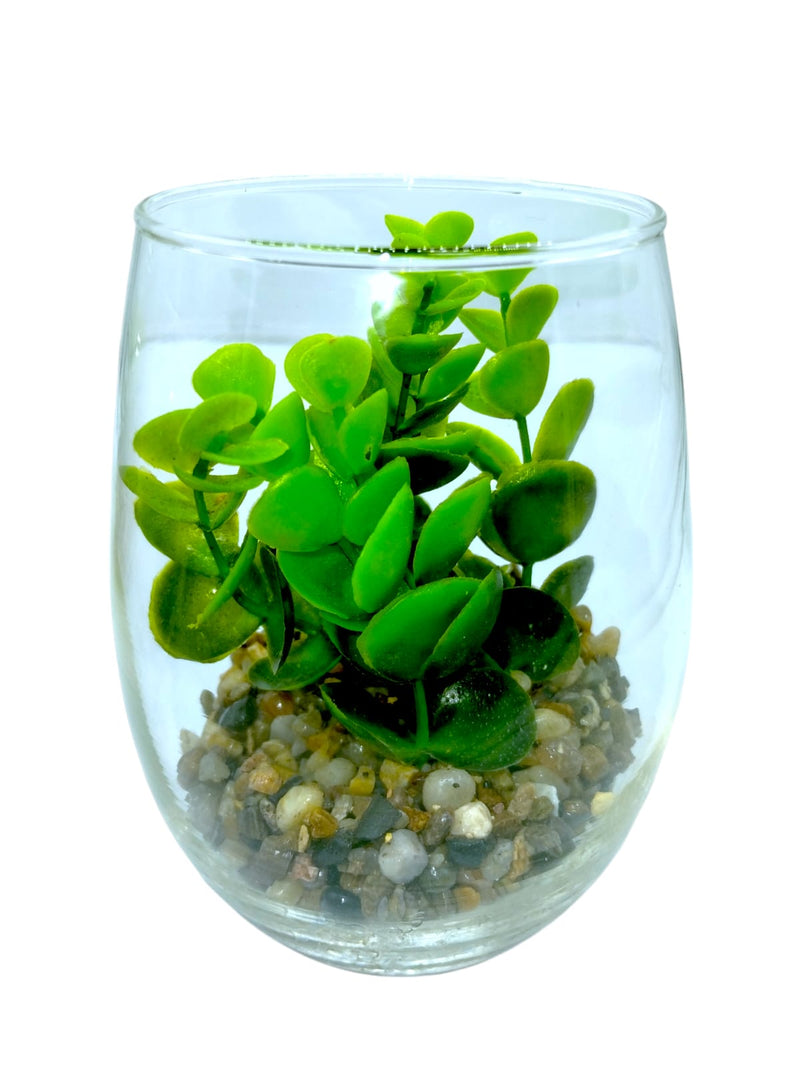 Decoración-Planta Artificial en Vaso de Cristal *SOLO RECOGIDO EN TIENDAS*