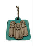 Artesanía en Madera - Ornamentos Tres Reyes Magos en Relieve (de frente) 3'' aprox.