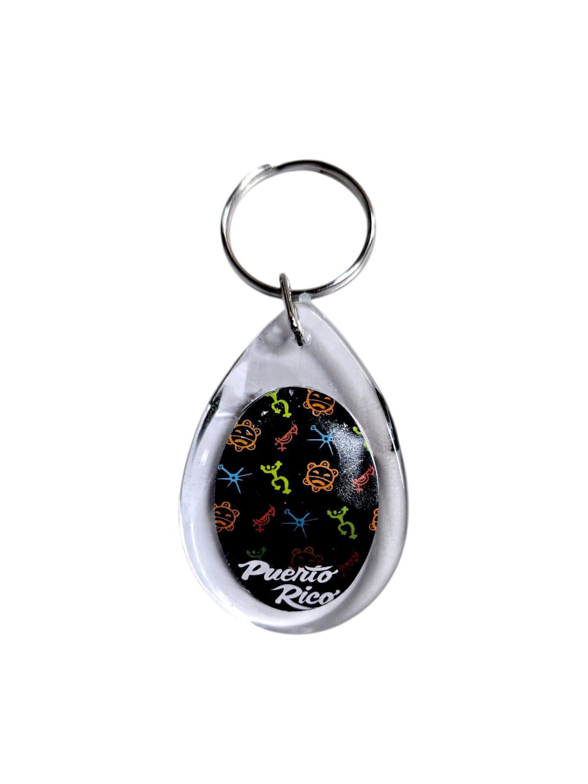 Souvenir de Puerto Rico- LLavero Plástico con diseño de gota de agua