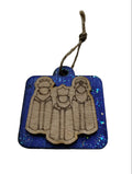 Artesanía en Madera - Ornamentos Tres Reyes Magos en Relieve (de frente) 3'' aprox.