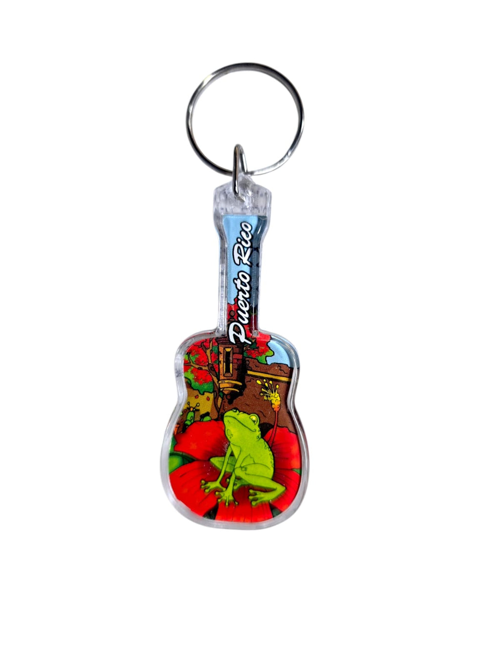 Souvenir de Puerto Rico | Llavero Plástico- Diseño de Guitarra