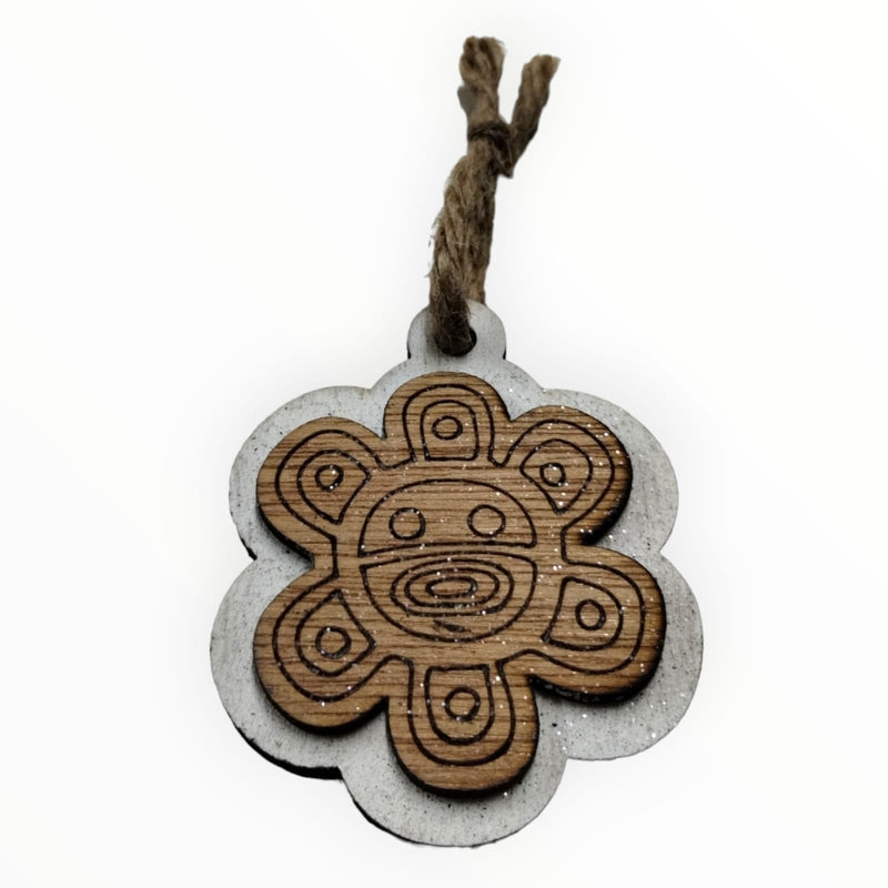 Artesanía en Madera - Ornamentos Símbolos Taínos 3''
