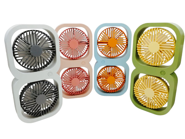 Rechargeable double fan