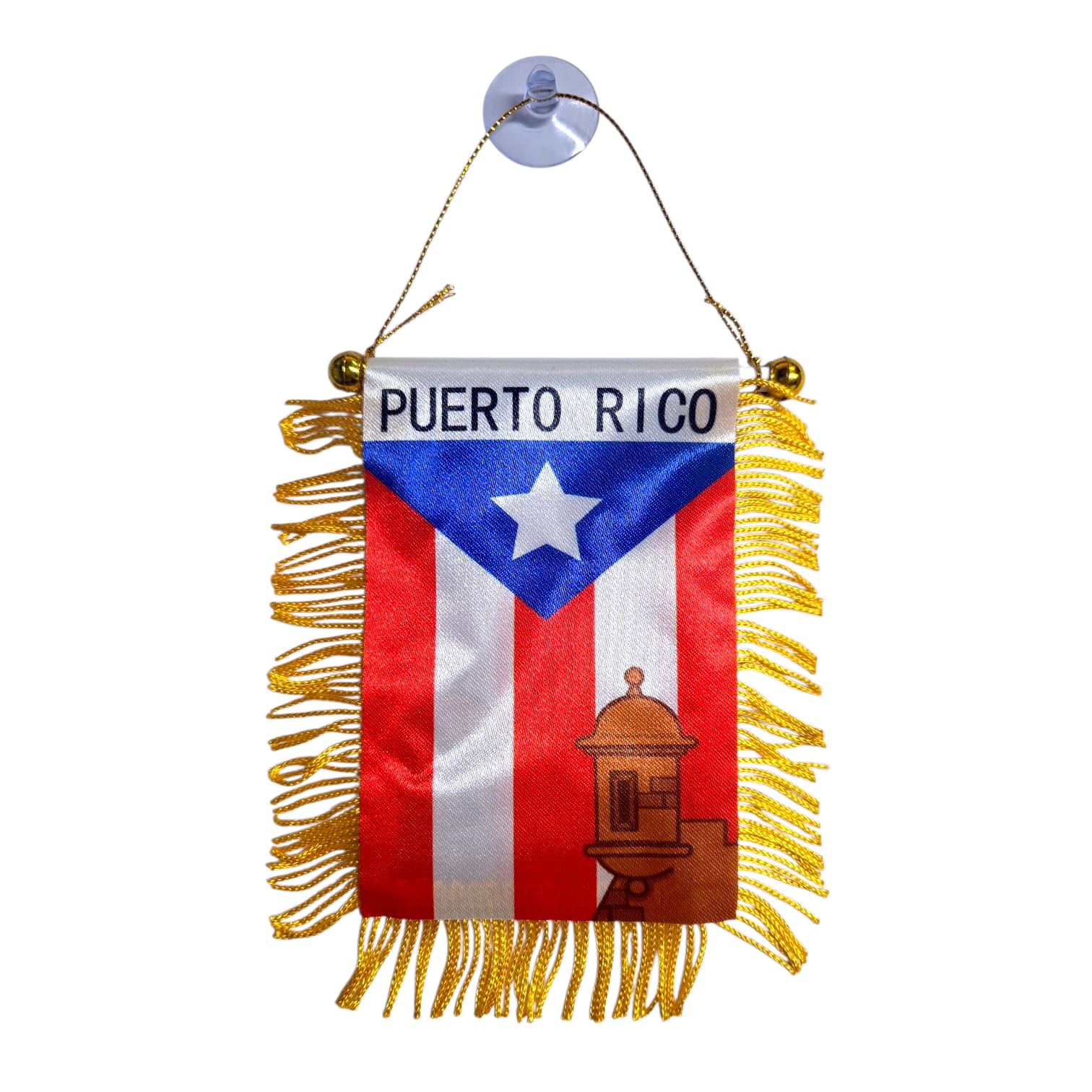 Souvenir de Puerto Rico- Bandera de Carro Puerto Rico- Medida 4"x6"