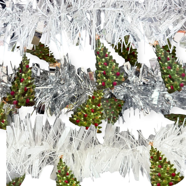 Navidad - Guirnalda en Oropel/Tinsel, Color a Escoger con Arbol 9ft