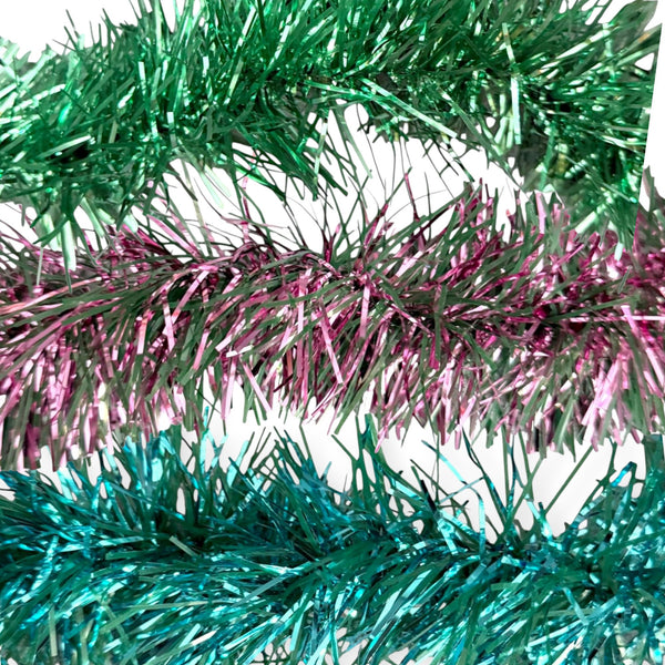 Navidad - Guirnalda en Oropel/Tinsel, Color a Escoger 9ft