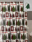 Navidad - Cortina de baño con ganchos de resina incluidos (estilos a escoger)