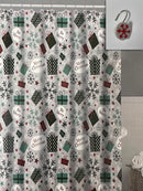 Navidad - Cortina de baño con ganchos de resina incluidos (estilos a escoger)