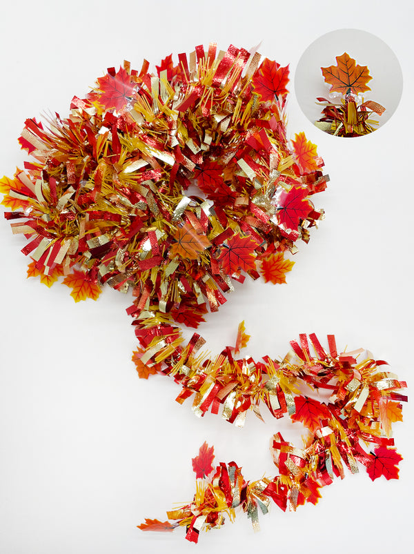 Otoño - Guirnalda con detalles de diseño de hojas 9'.