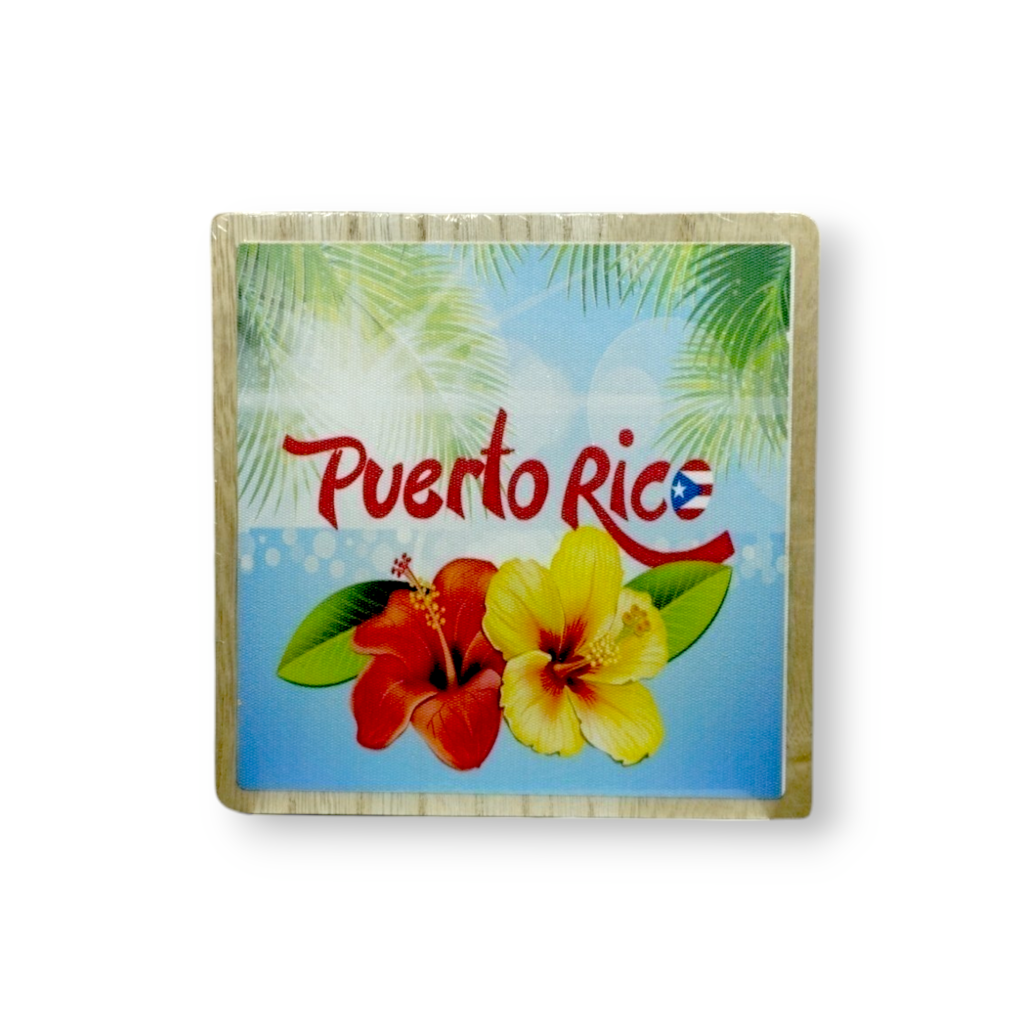 Souvenir de Puerto Rico - Placa de Madera cuadrada con stand (6.4")