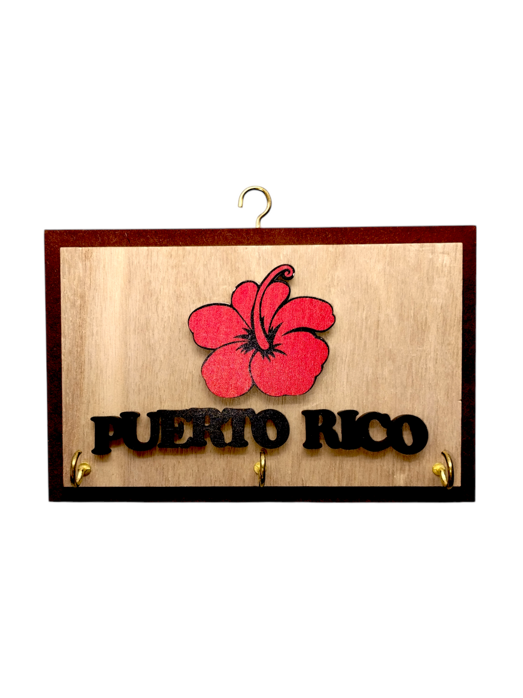 Souvenir de Puerto Rico- Placa de Madera para Llaves