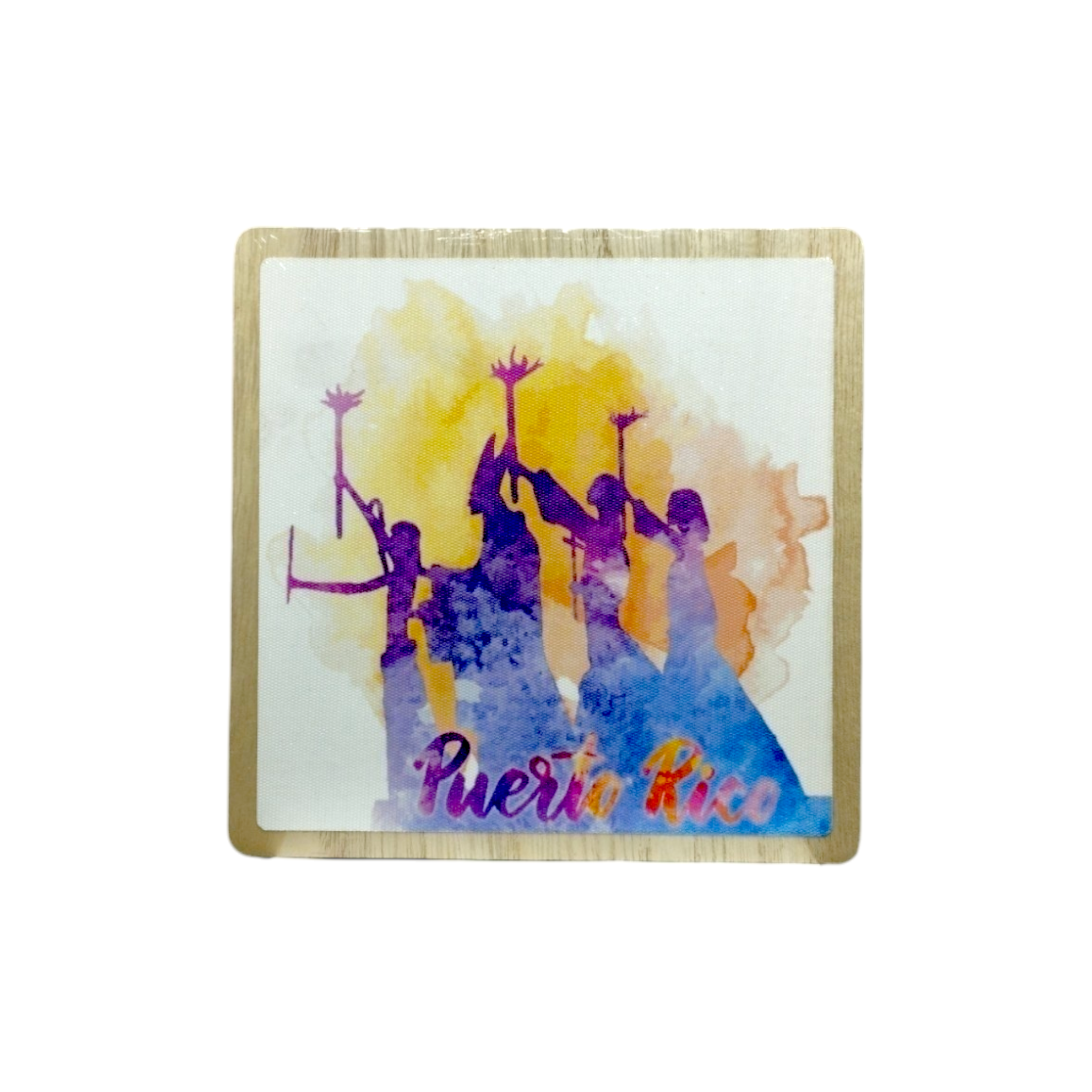 Souvenir de Puerto Rico - Placa de Madera cuadrada con stand (6.4")