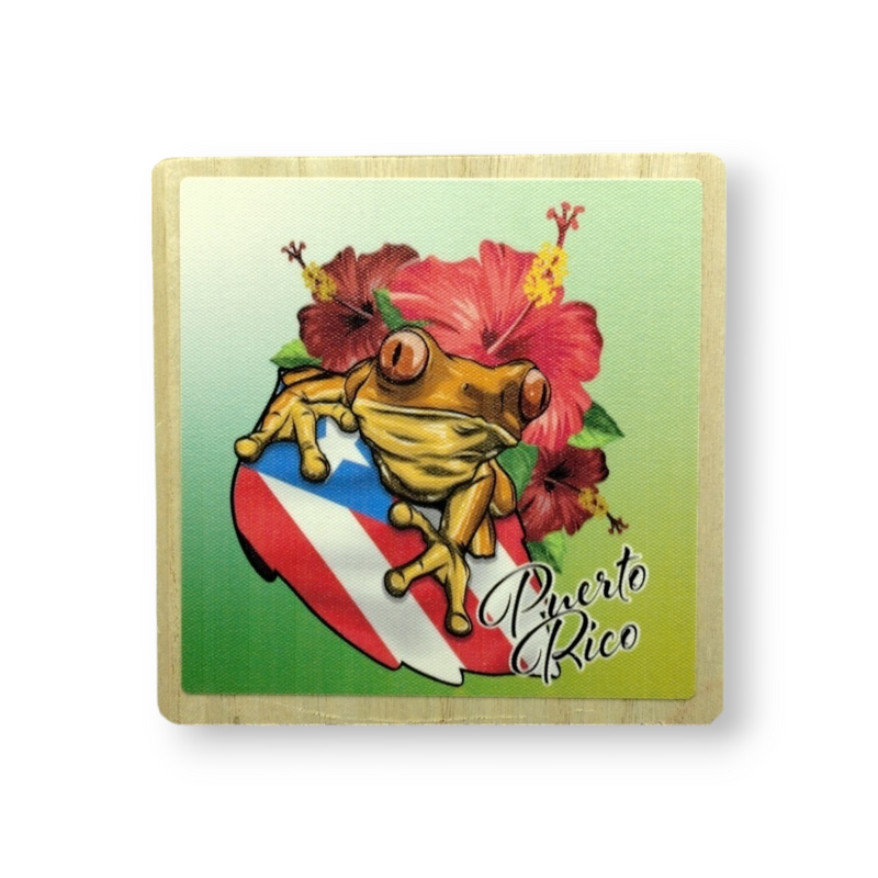 Souvenir de Puerto Rico - Placa de Madera cuadrada con stand (6.4")