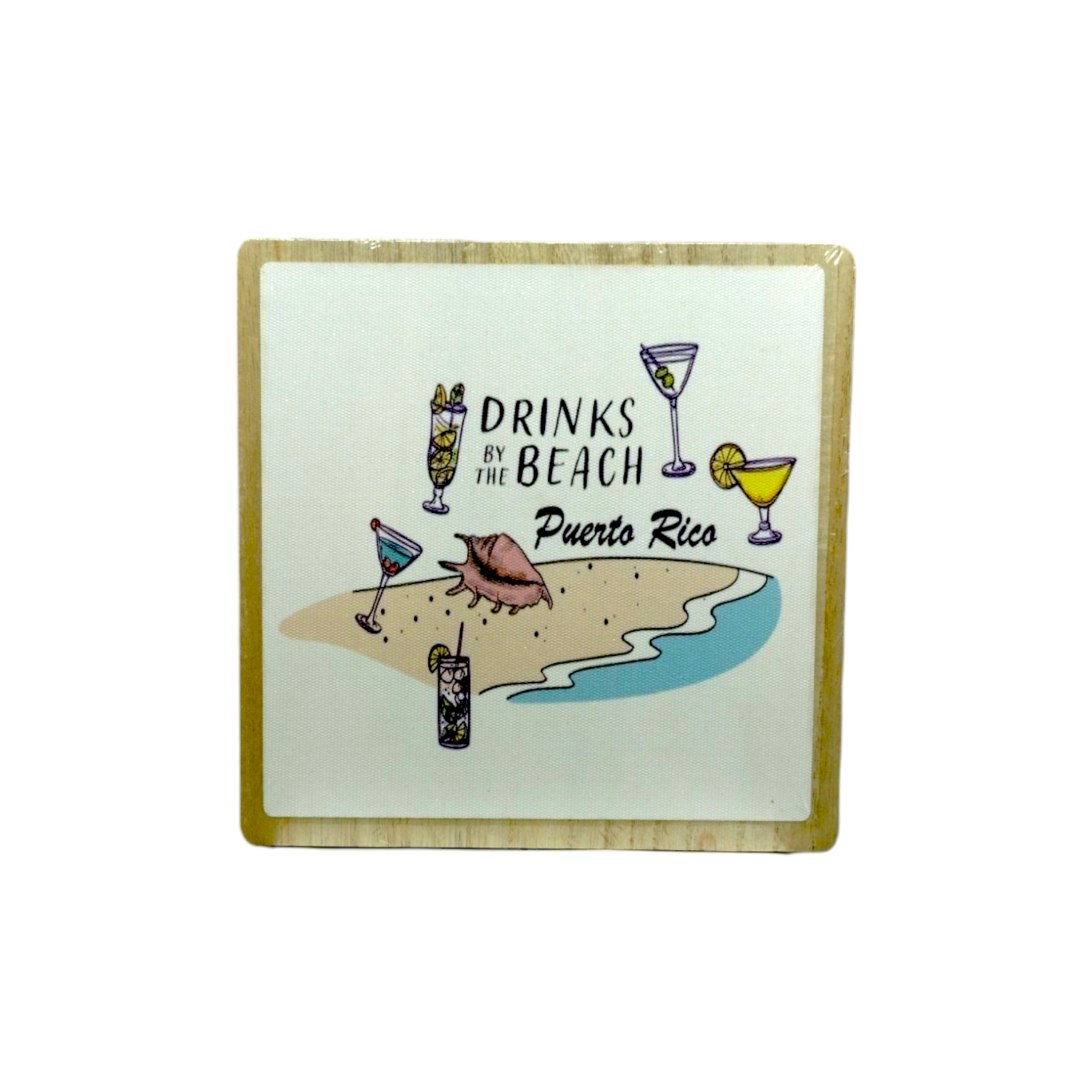 Souvenir de Puerto Rico - Placa de Madera cuadrada con stand (6.4")