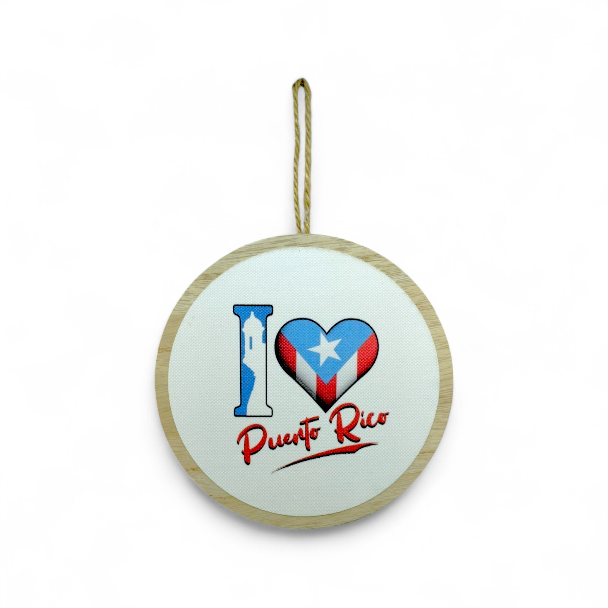 Souvenir de Puerto Rico - Placa de Madera Colgante Redonda (6.4")