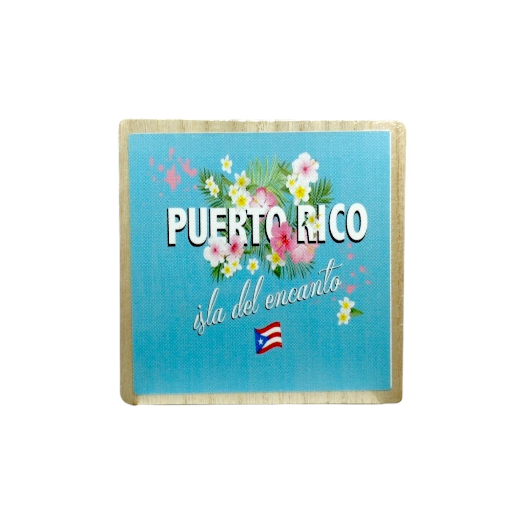 Souvenir de Puerto Rico - Placa de Madera cuadrada con stand (6.4")