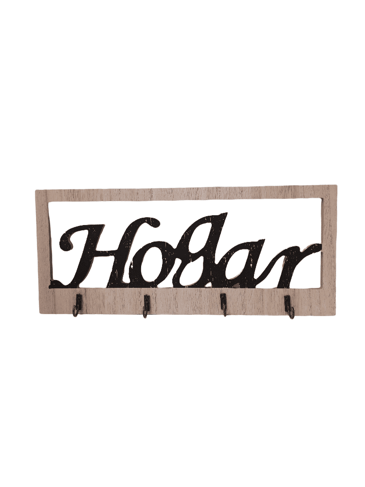 Placa Decorativa w/ Keyholder - "Hogar".