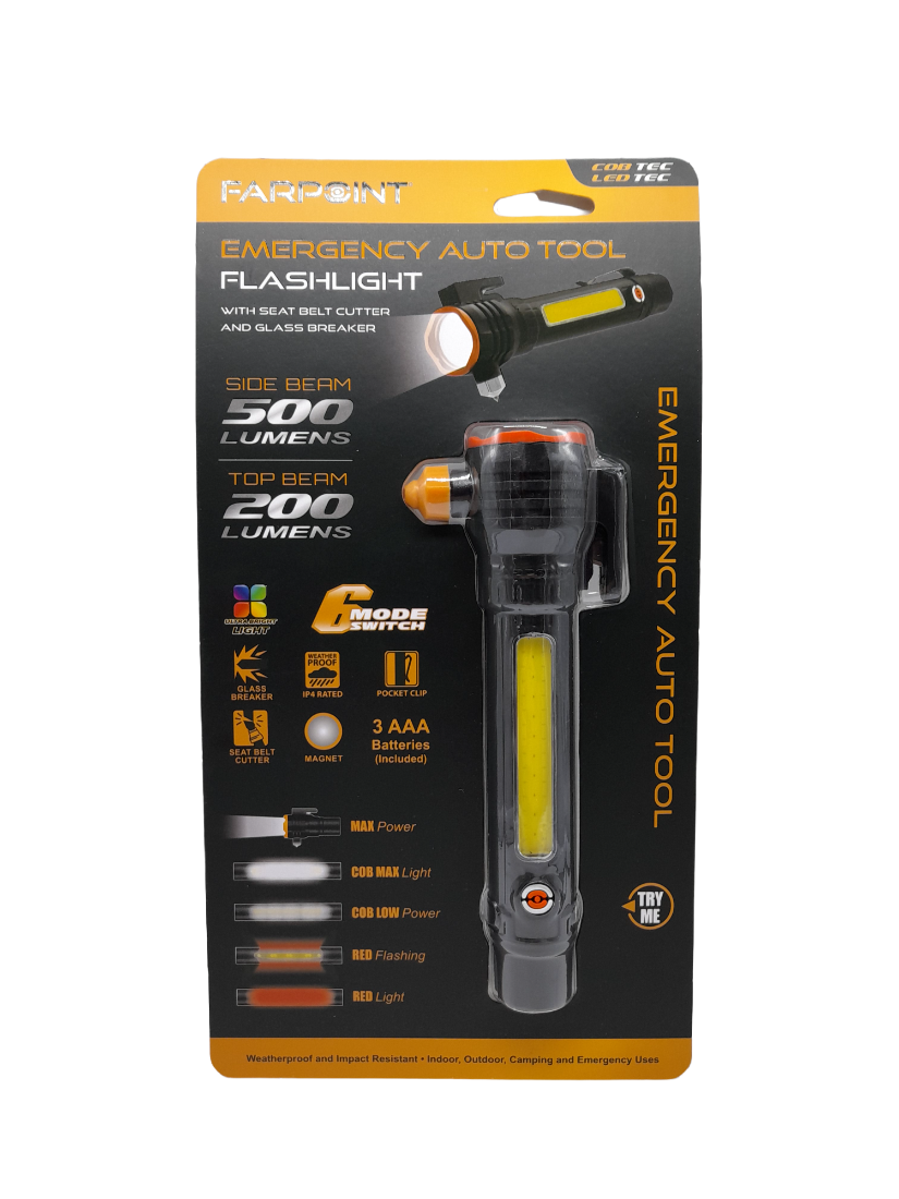 Emergency Auto Tool Flashlight - 3 AAA (Incluido) – All Ways 99