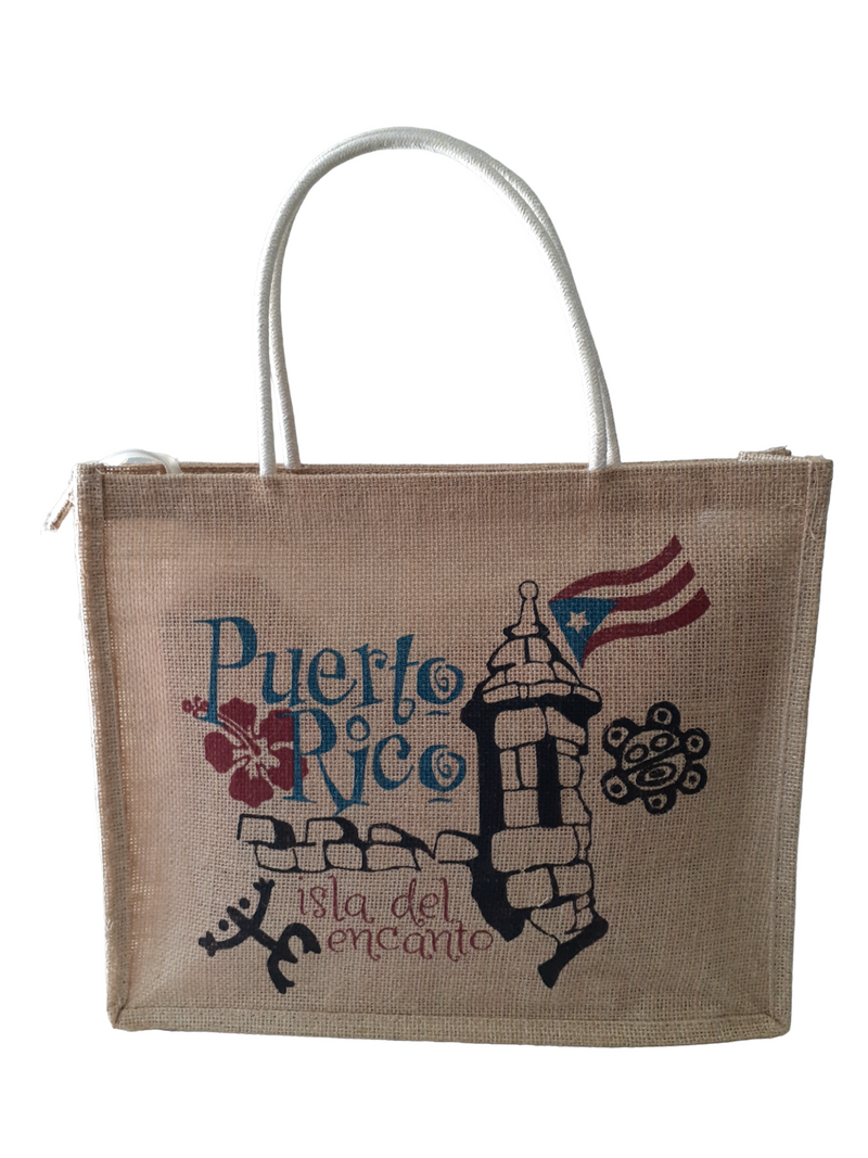 Souvenirs de Puerto Rico - Handbag with Rope Handle