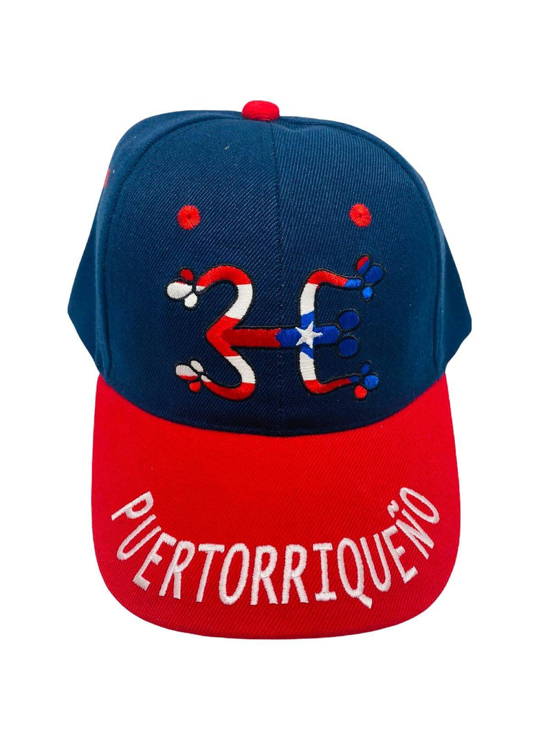 Souvenir de PR- Gorras ''Puertorriqueño'' y Coqui Taíno.