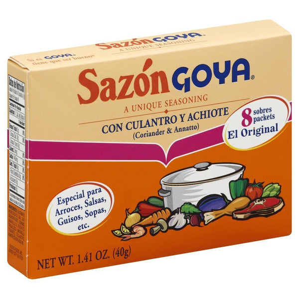 Sazón Goya con Culantro y Achiote (8 Packets).