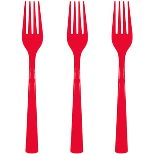 Tenedores Desechables (Rojos) 48pcs.