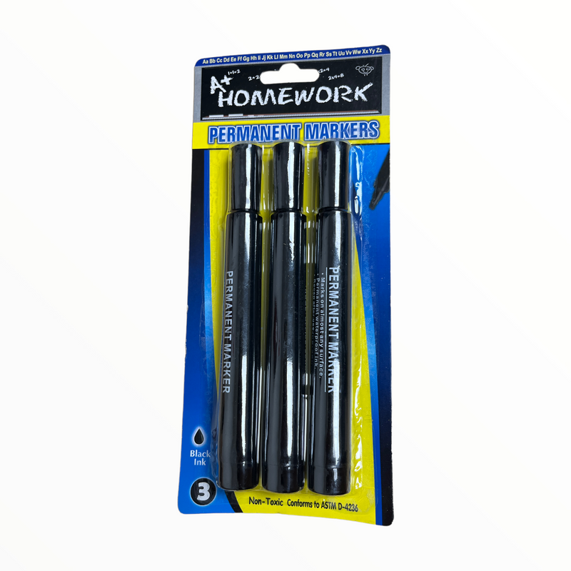 Permanent Markers (3 Pack).