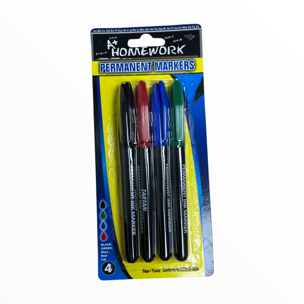 Permanent Markers (4 Pack).