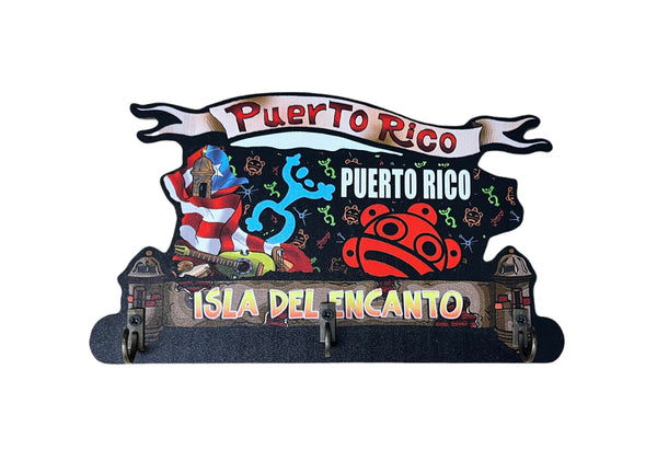 Wall Plaque w/ Keyholder - Símbolos Taino.