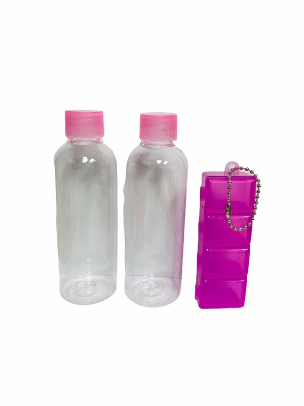 Botellas de Viaje con Almacenamiento de Pastillas (3 Piezas).