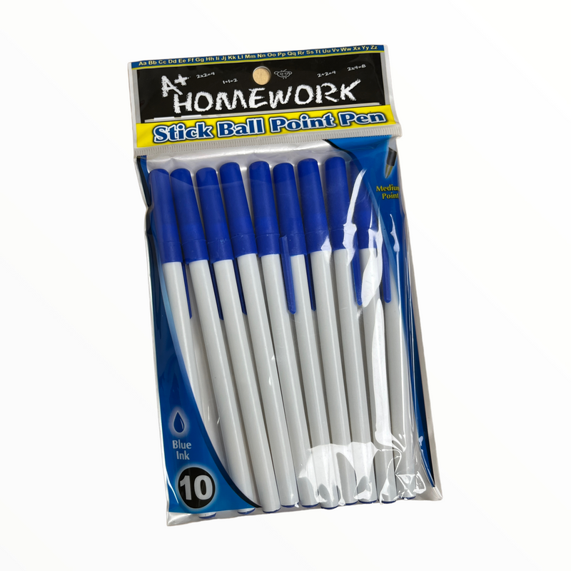 (A+) Homework - Bolígrafos 0.7mm (10 Piezas) (Blue Ink).