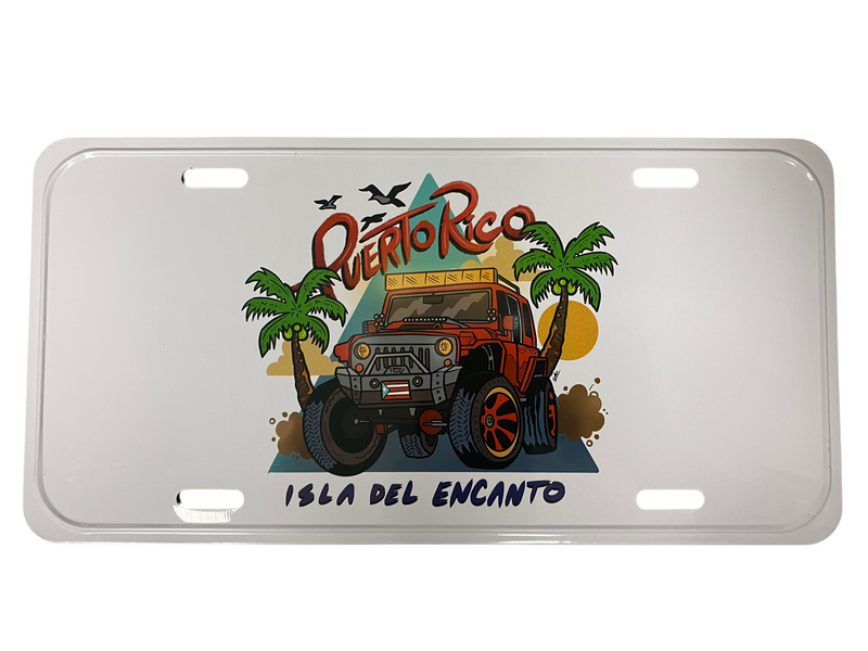 Tablillas de Puerto Rico - Estilo Blanco (License Plate).