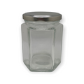Frasco de Cristal Exagonal con Tapa.