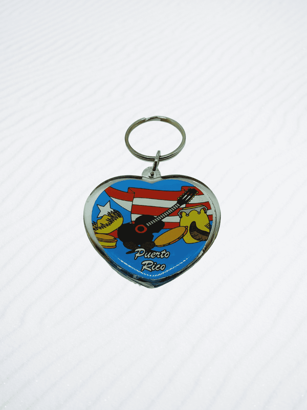 Souvenir de Puerto Rico | Llavero Plástico- Corazón.