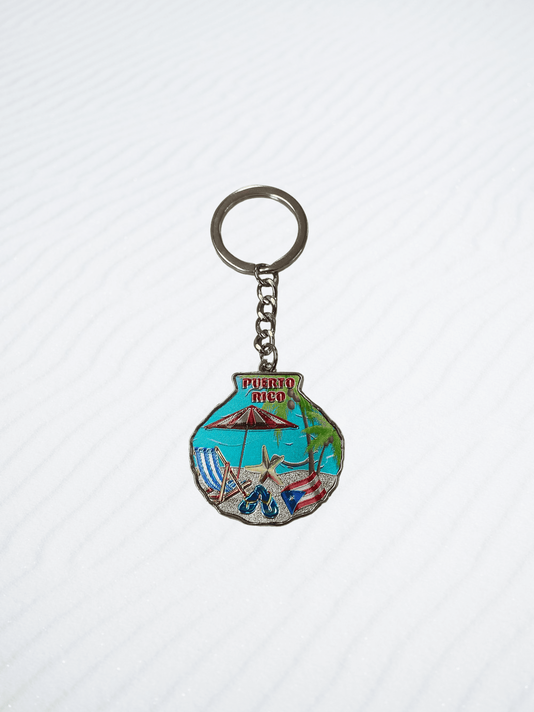 Souvenir de Puerto Rico | Llavero en Metal- Concha de Mar.