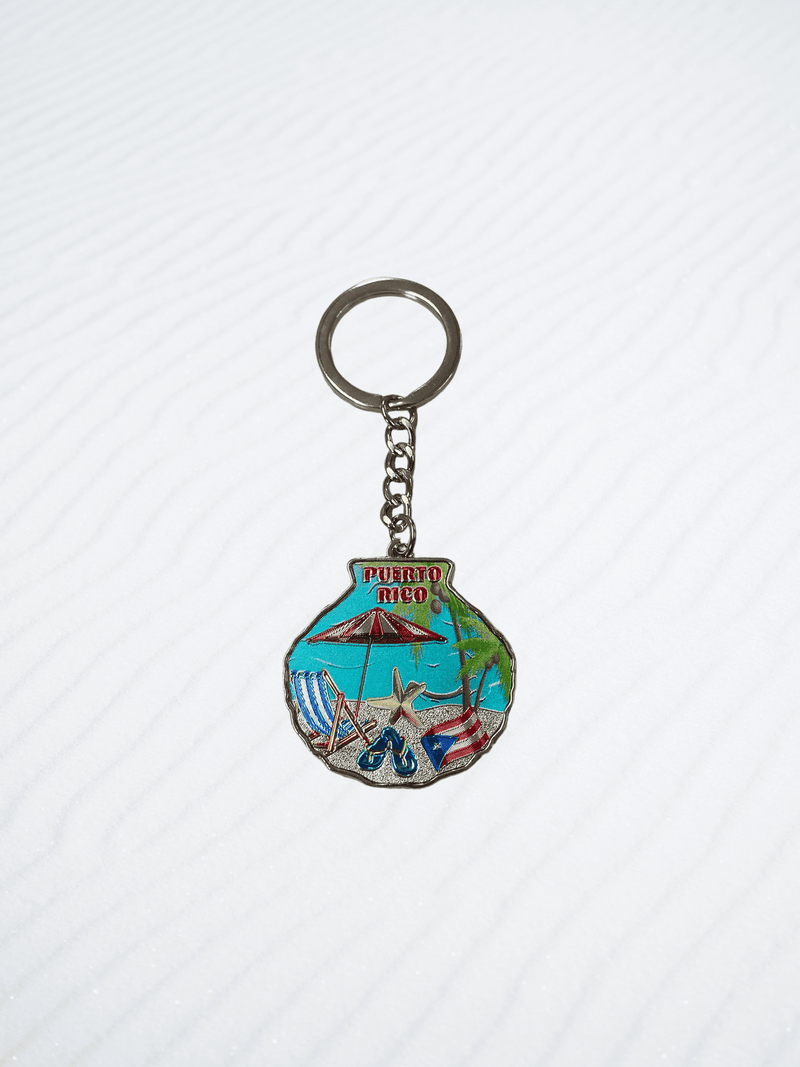 Souvenir de Puerto Rico | Llavero en Metal- Concha de Mar.