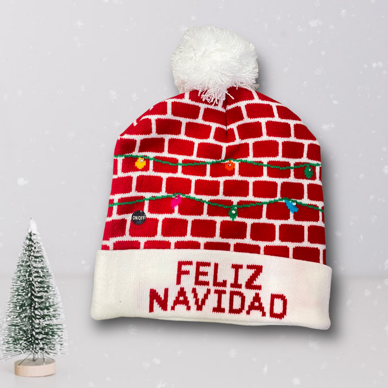 Lighted LED Hat - ''Feliz Navidad''.